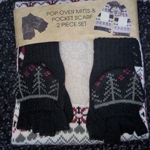 Pop over Mitts and Scarf set